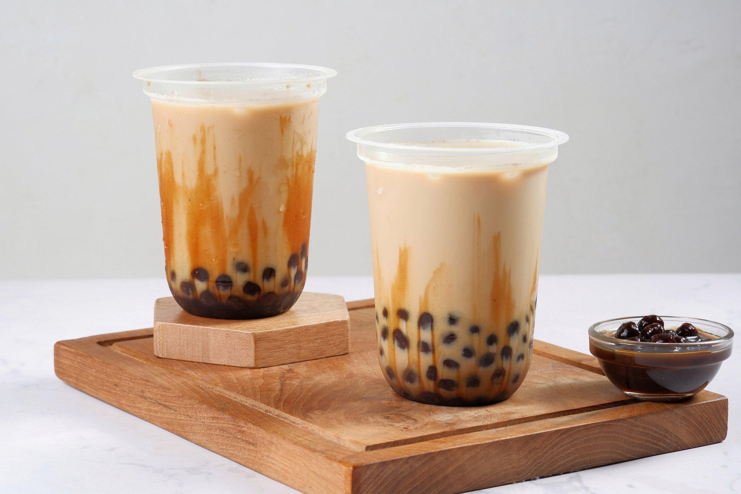 Boba milk tea or Taiwan milk tea with bubble